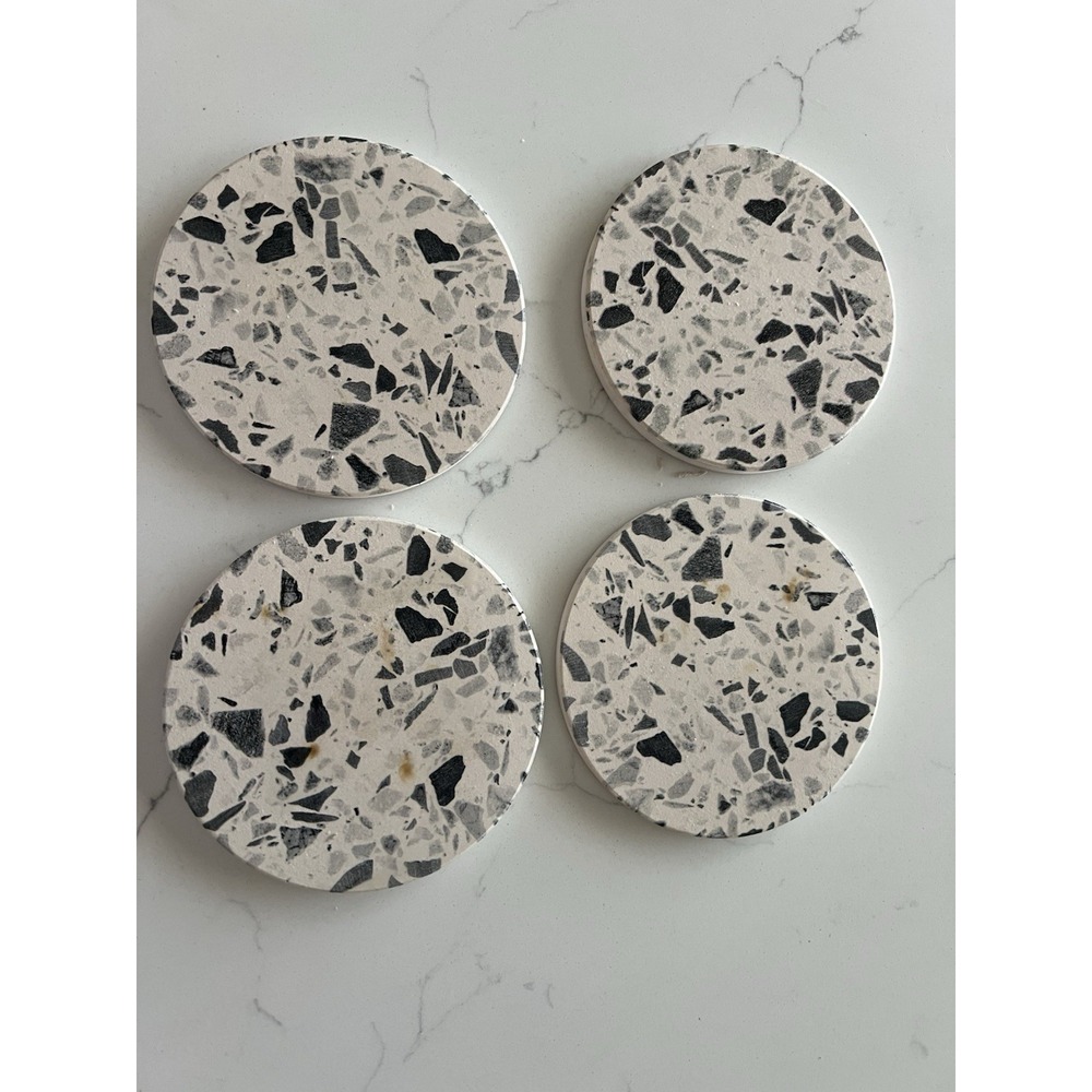 Absorbent Stone Beverage Coasters  & Multicolor All Natural Sandstone